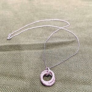 Sterling silver and diamond circle necklace!